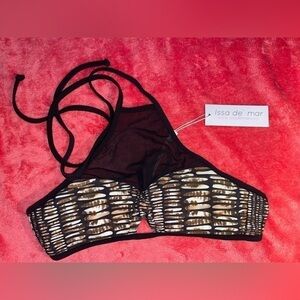 ISSA de Mar Top mesh swim top bikini snakeskin snake skin design